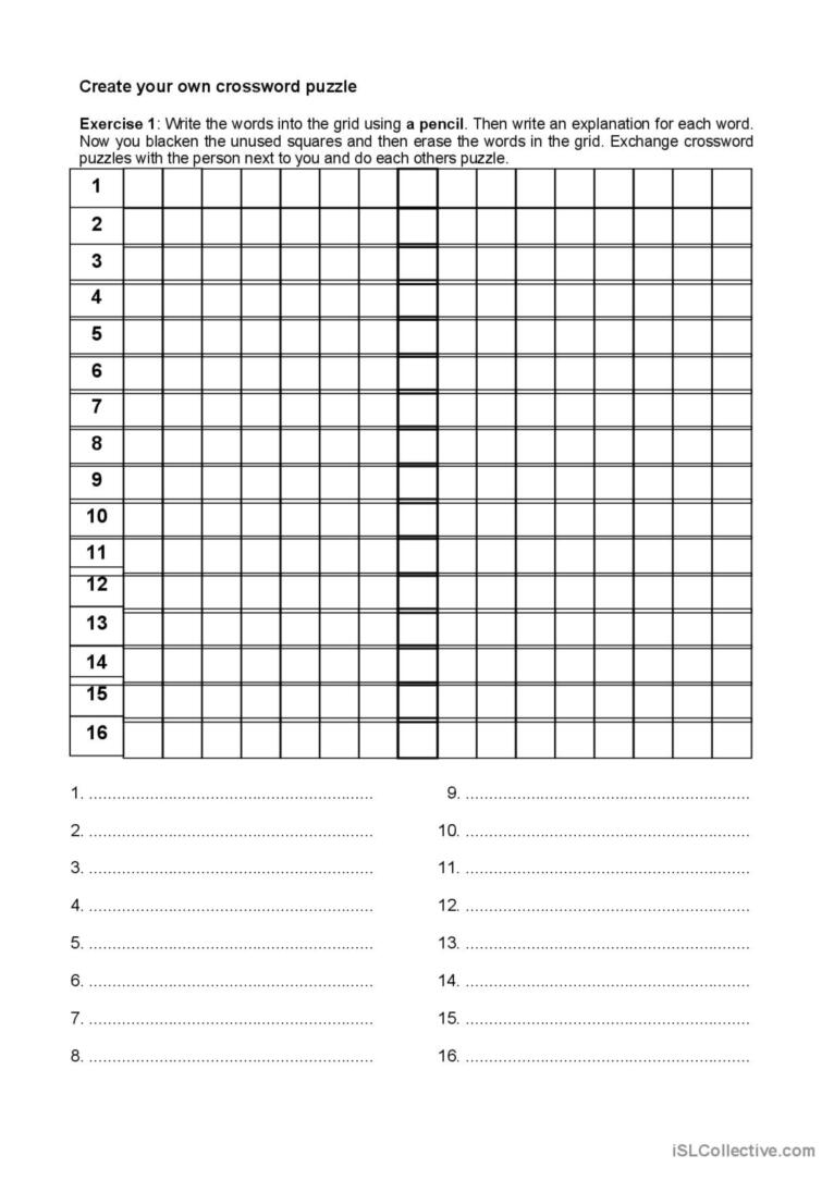 build your own crossword