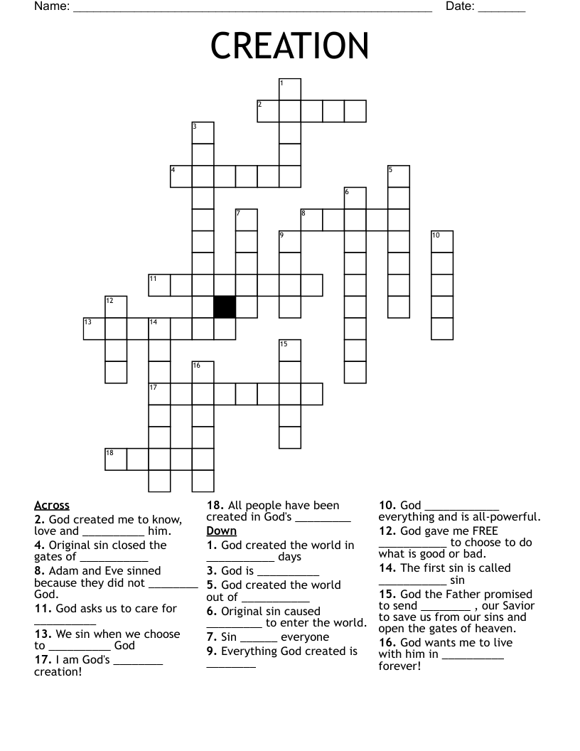 CREATION Crossword WordMint