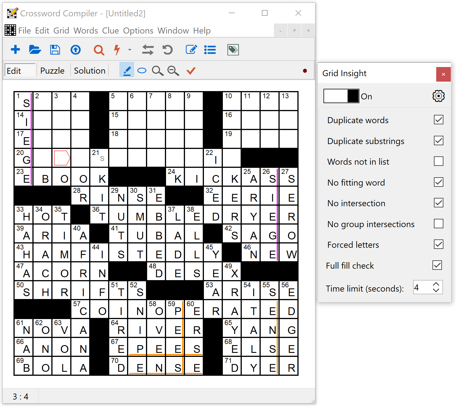 in the style of crossword clue