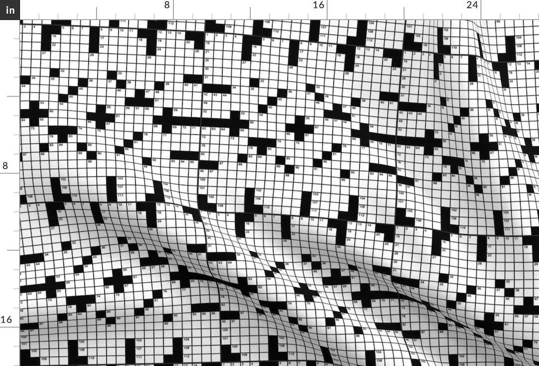 Crossword Fabric Crossword By Jtctcrosswords Crossword Game Smart Nerd Geek Words Knowledge Cotton Fabric By The Yard With Spoonflower Etsy