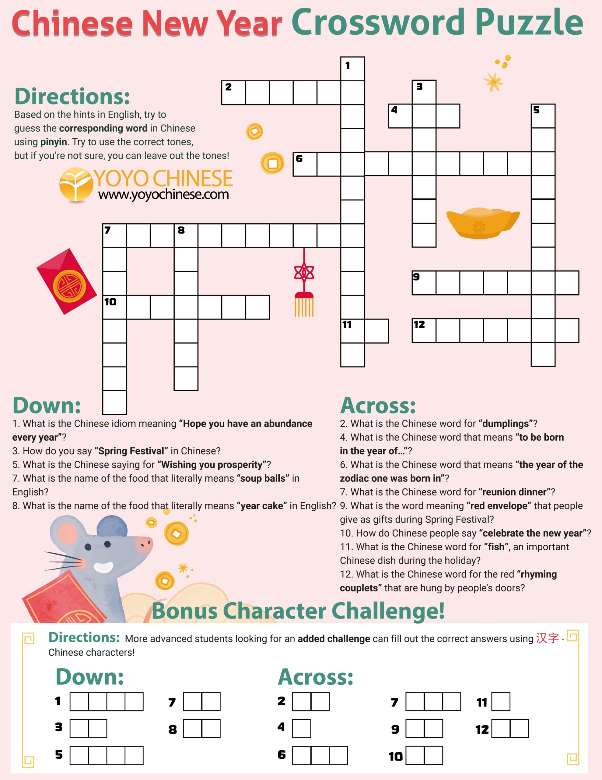 chinese way crossword clue