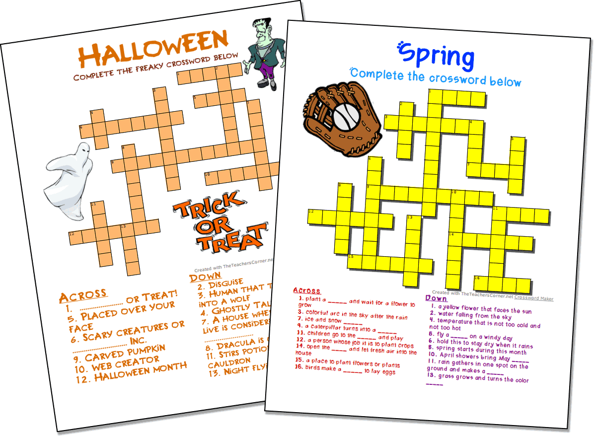 make a crossword puzzle