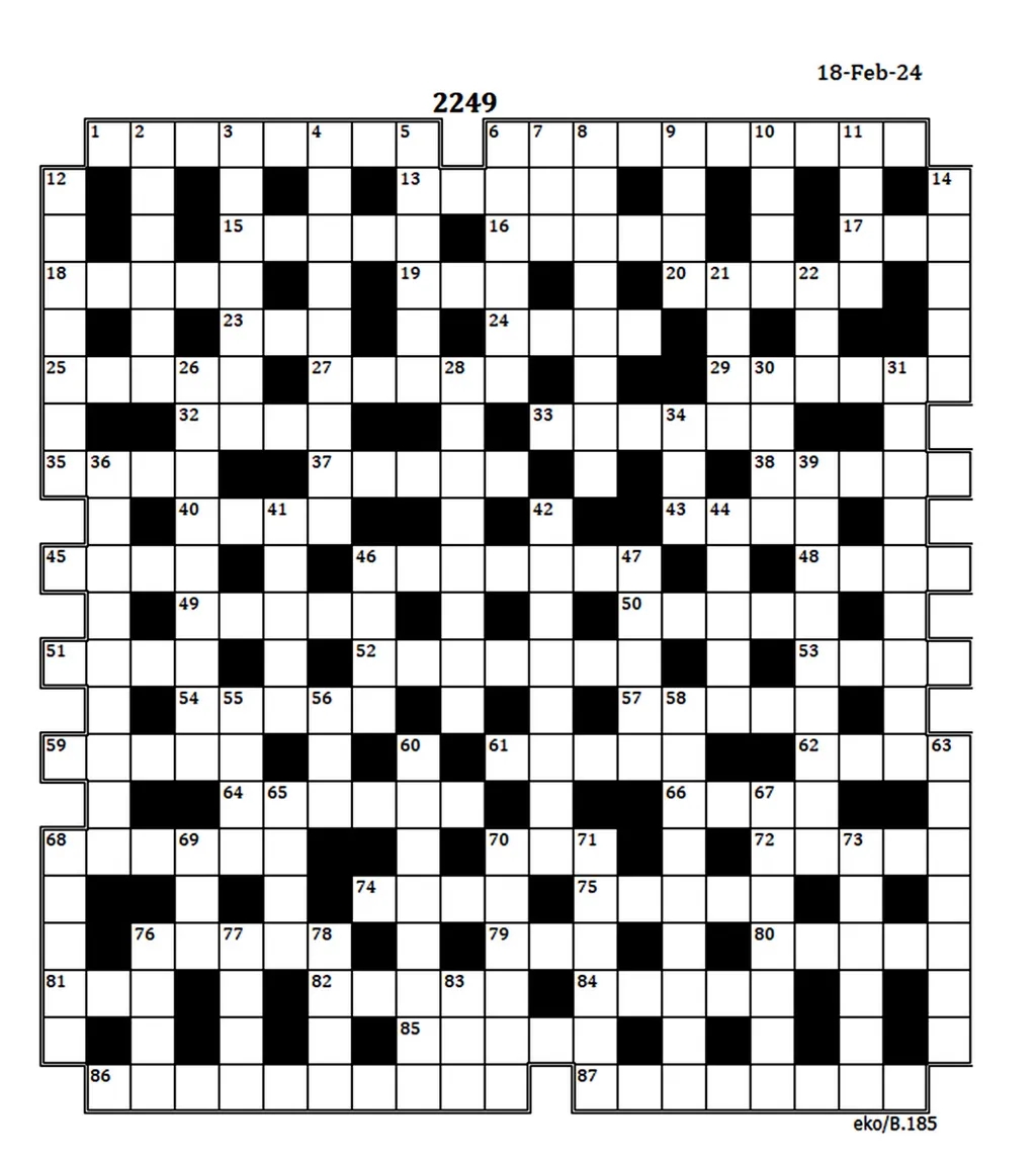 Crossword Puzzle Number 2249