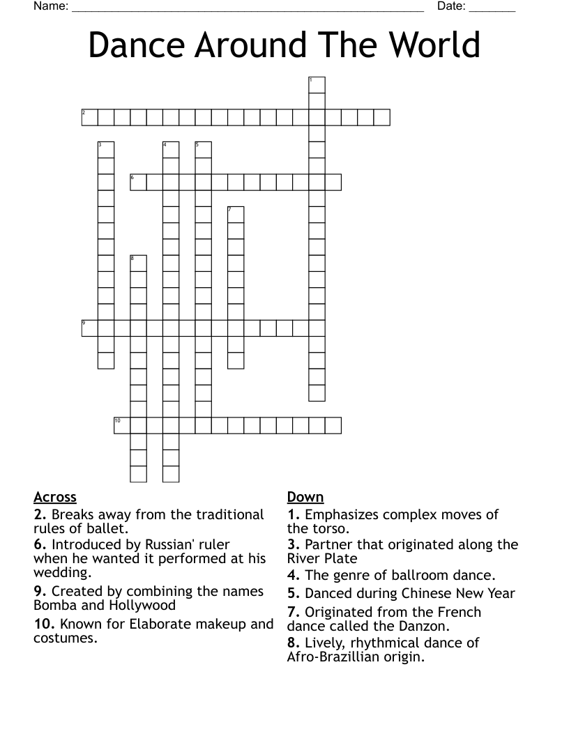 ballroom dance crossword clue