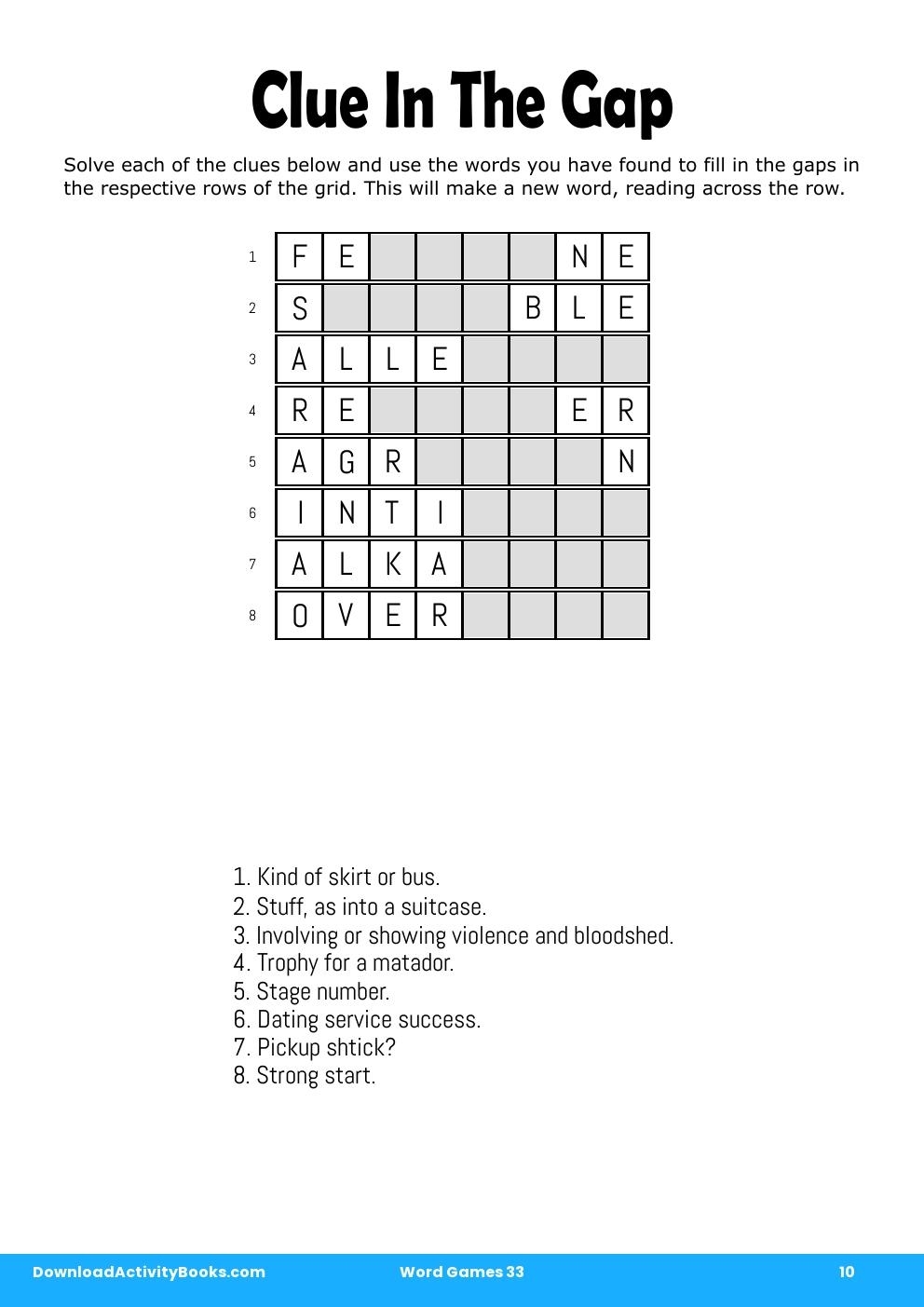 Download Clue In The Gap In Word Games 33