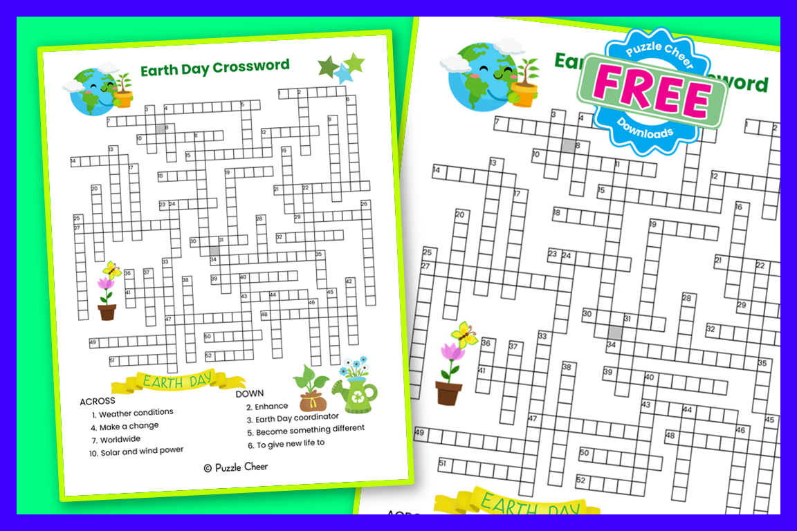 Earth Day Crossword Puzzle Puzzle Cheer