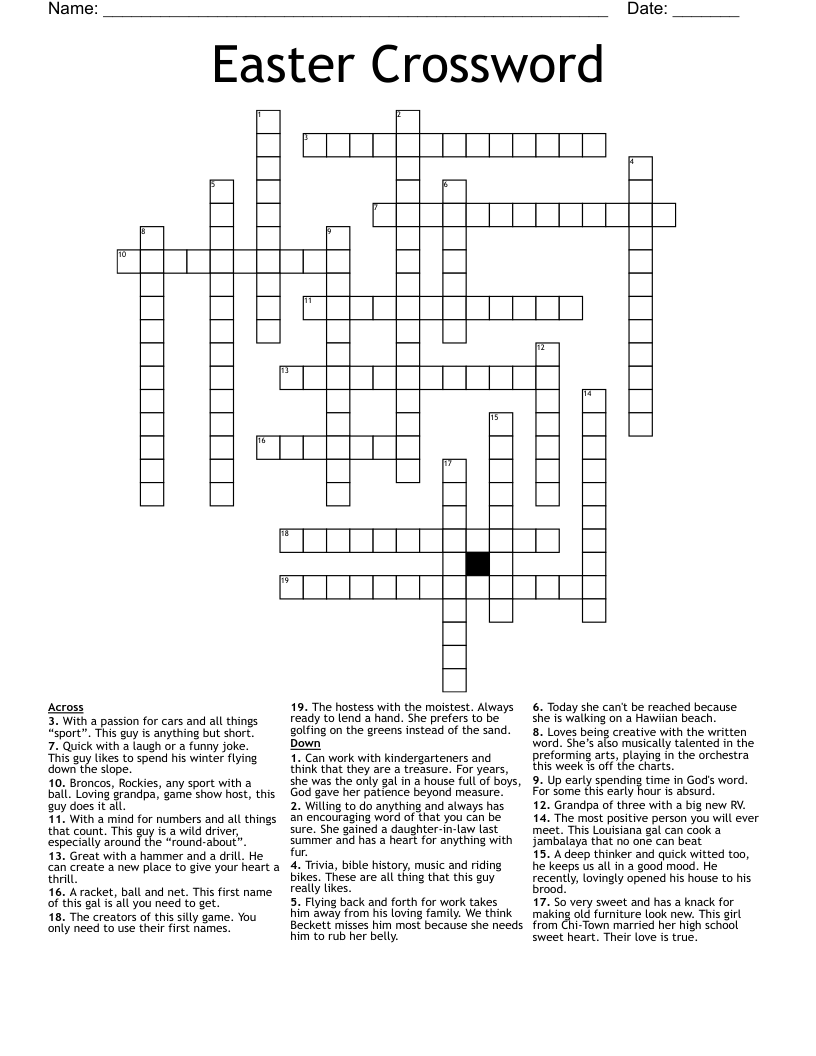 Easter Crossword WordMint
