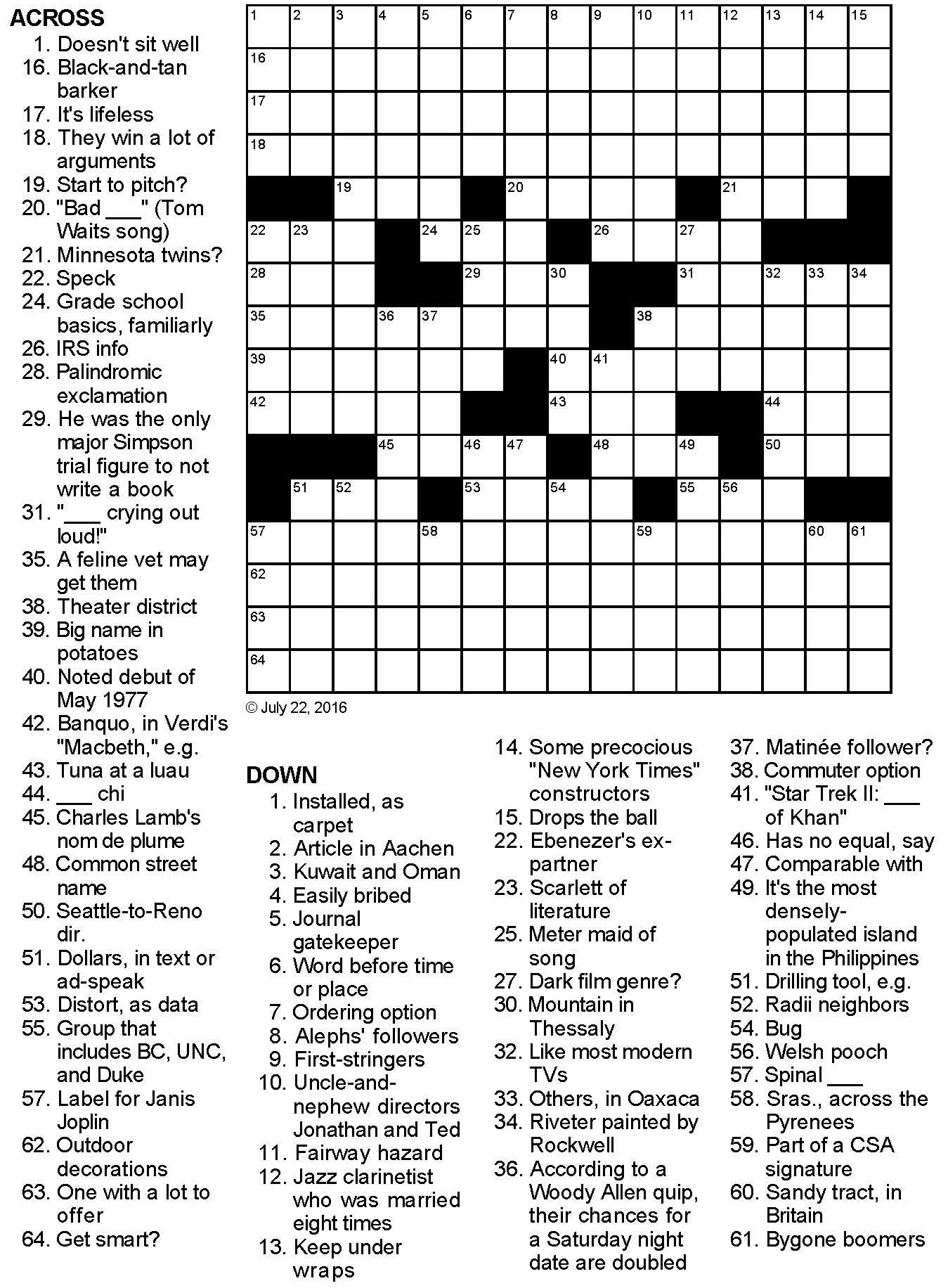 arguments for crossword clue