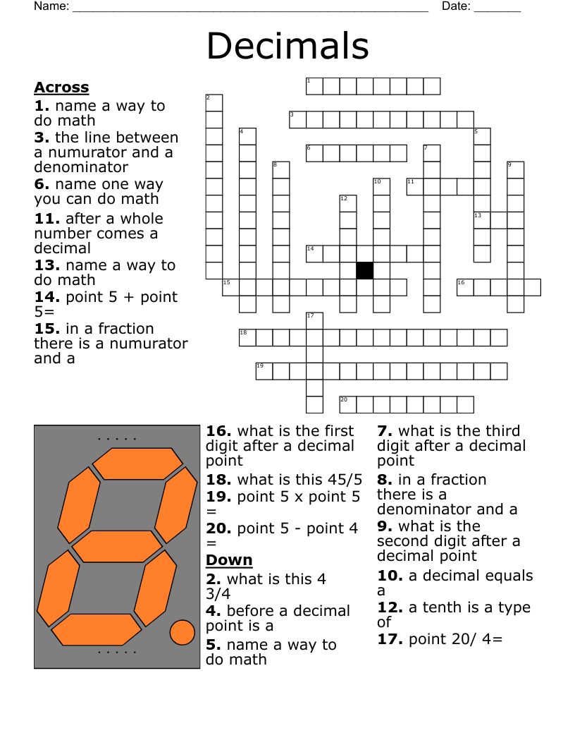 English 1 Honors Crossword WordMint