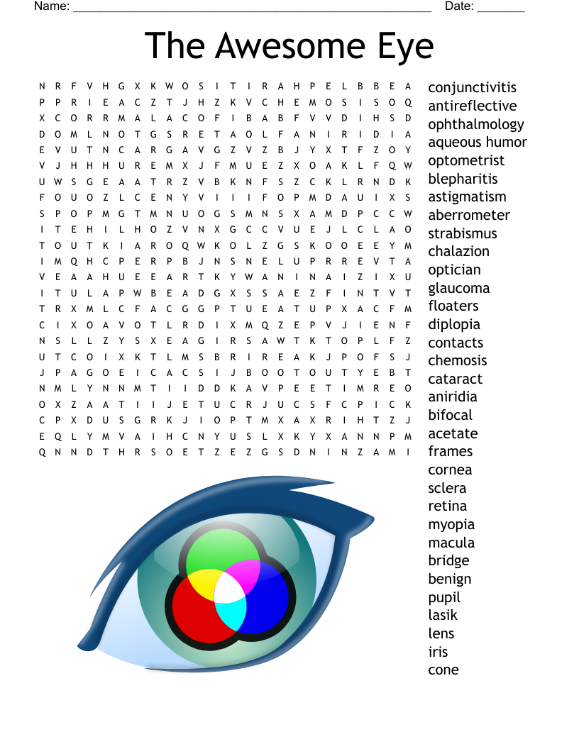 EYE CARE Crossword WordMint