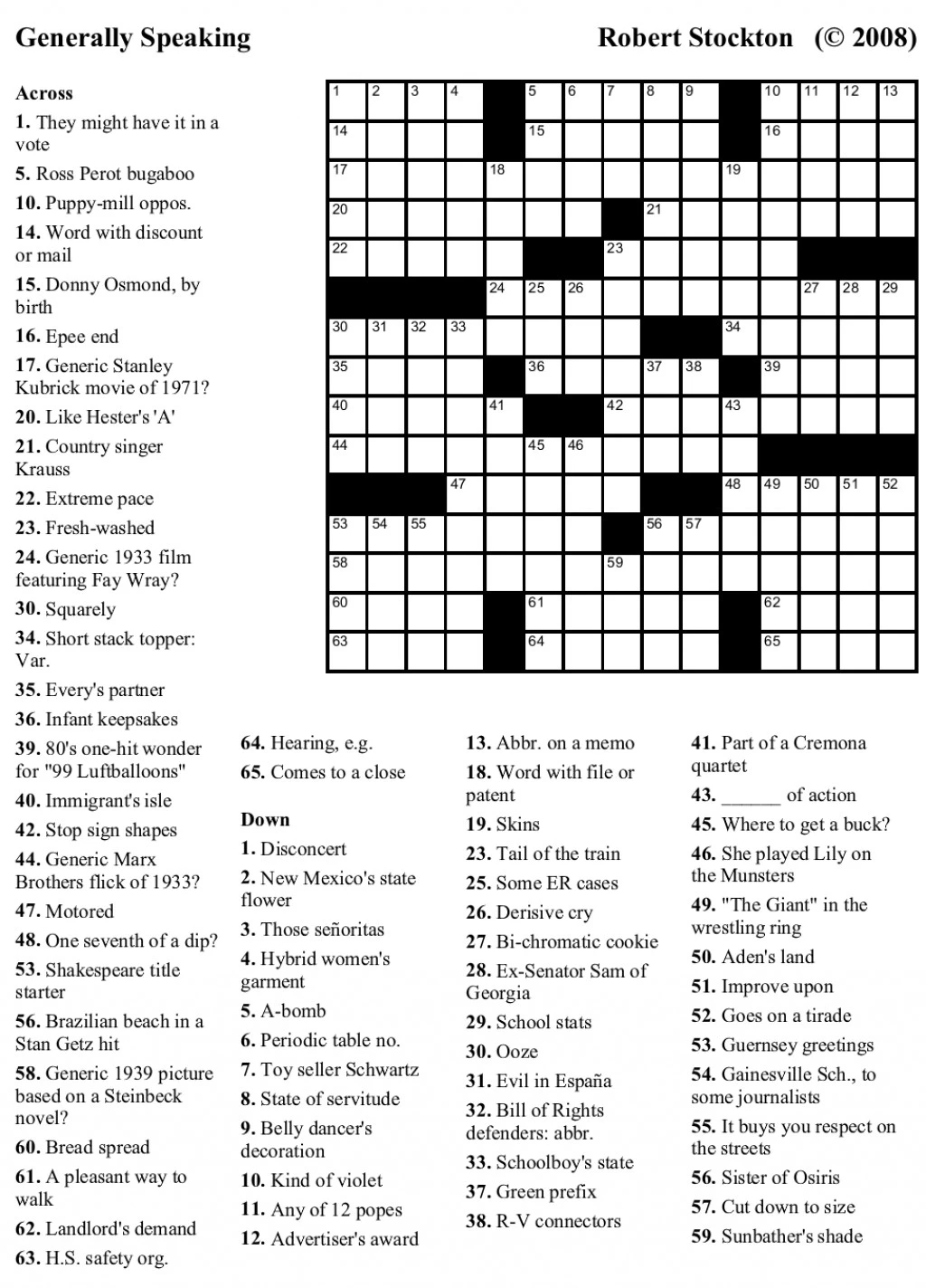 free online crossword puzzles