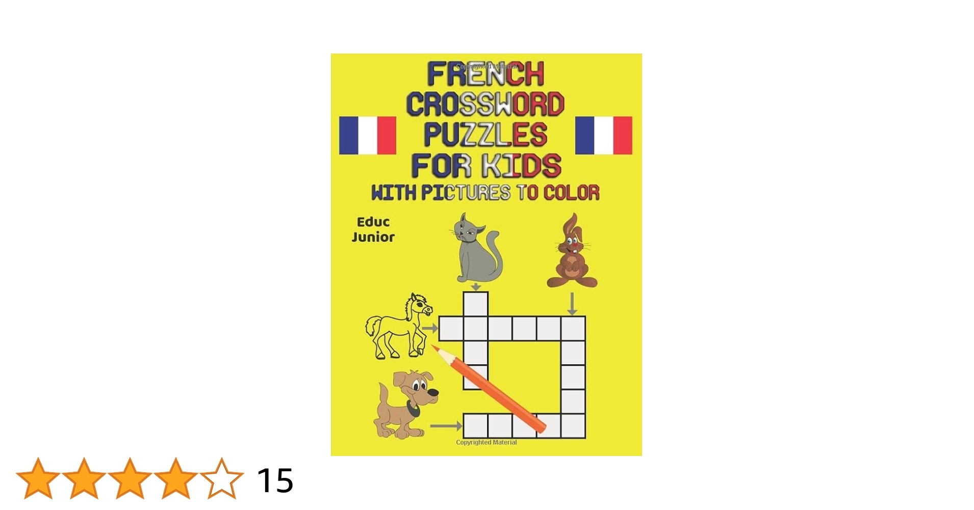 French Crossword Puzzles For Kids With Pictures To Color Junior Educ 9781790696222 Amazon Books