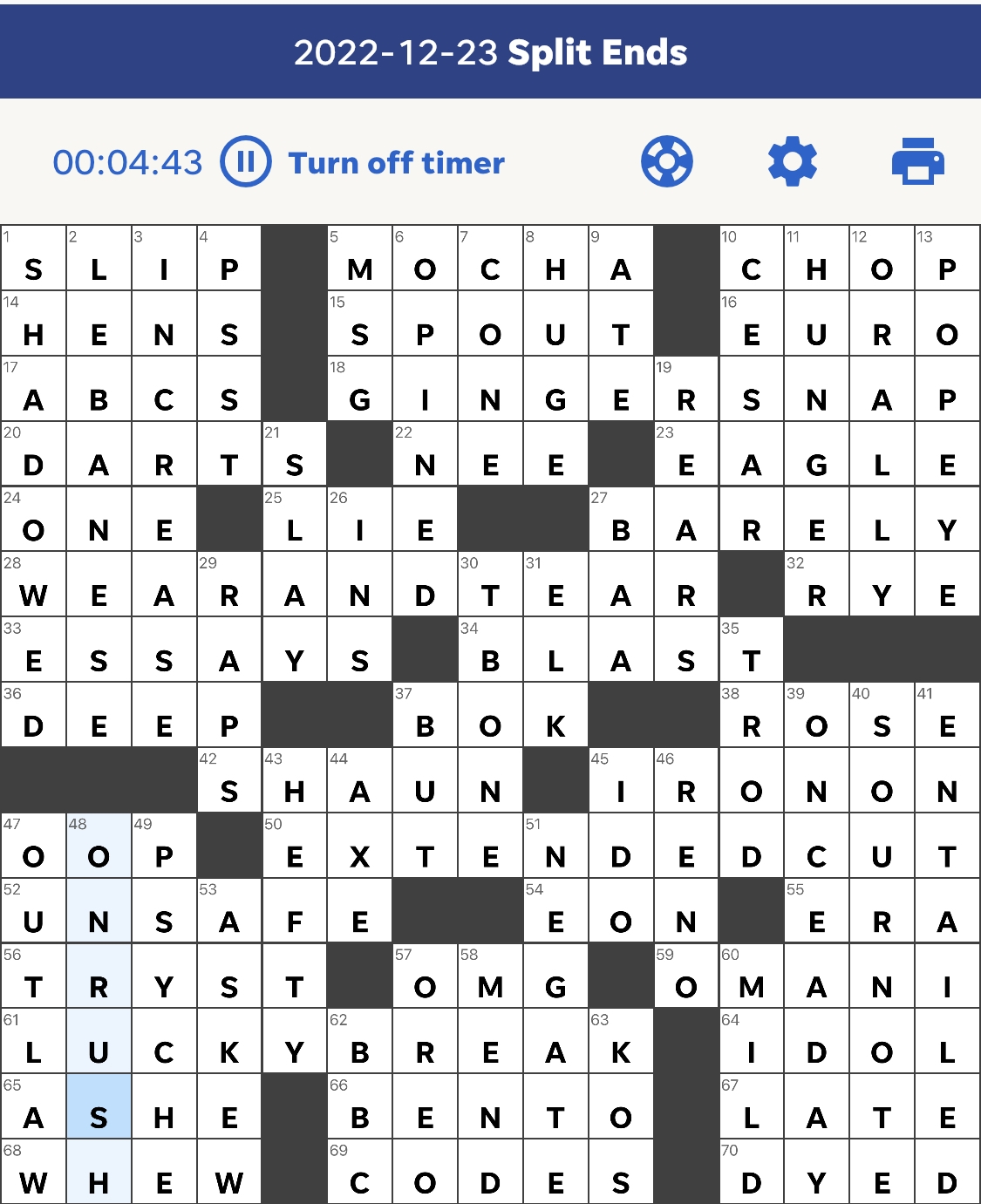 Friday December 23 2022 Diary Of A Crossword Fiend
