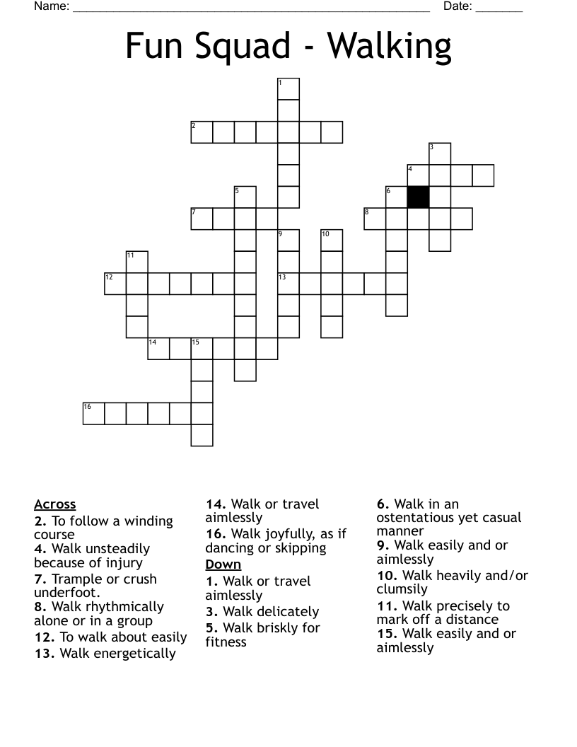Fun Squad Walking Crossword WordMint