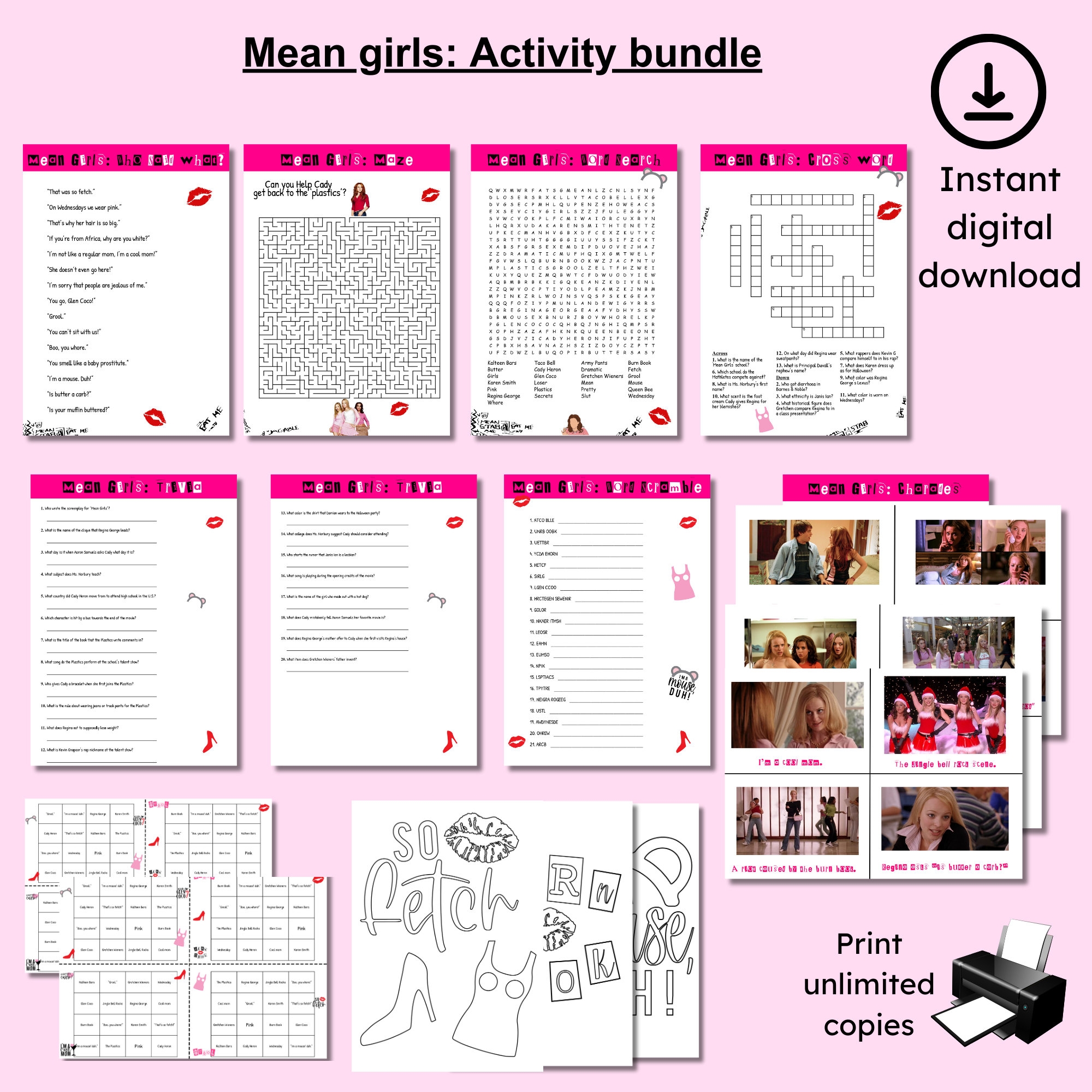 Girl Crossword Etsy Ireland