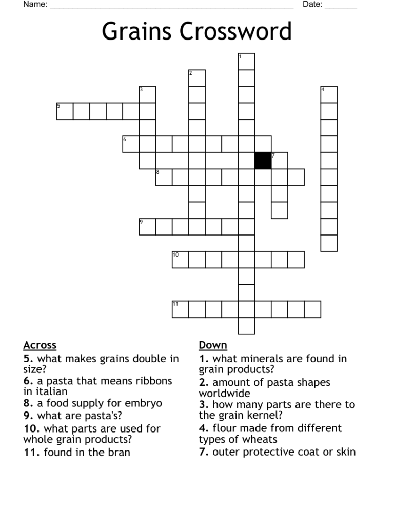 Grains Crossword WordMint