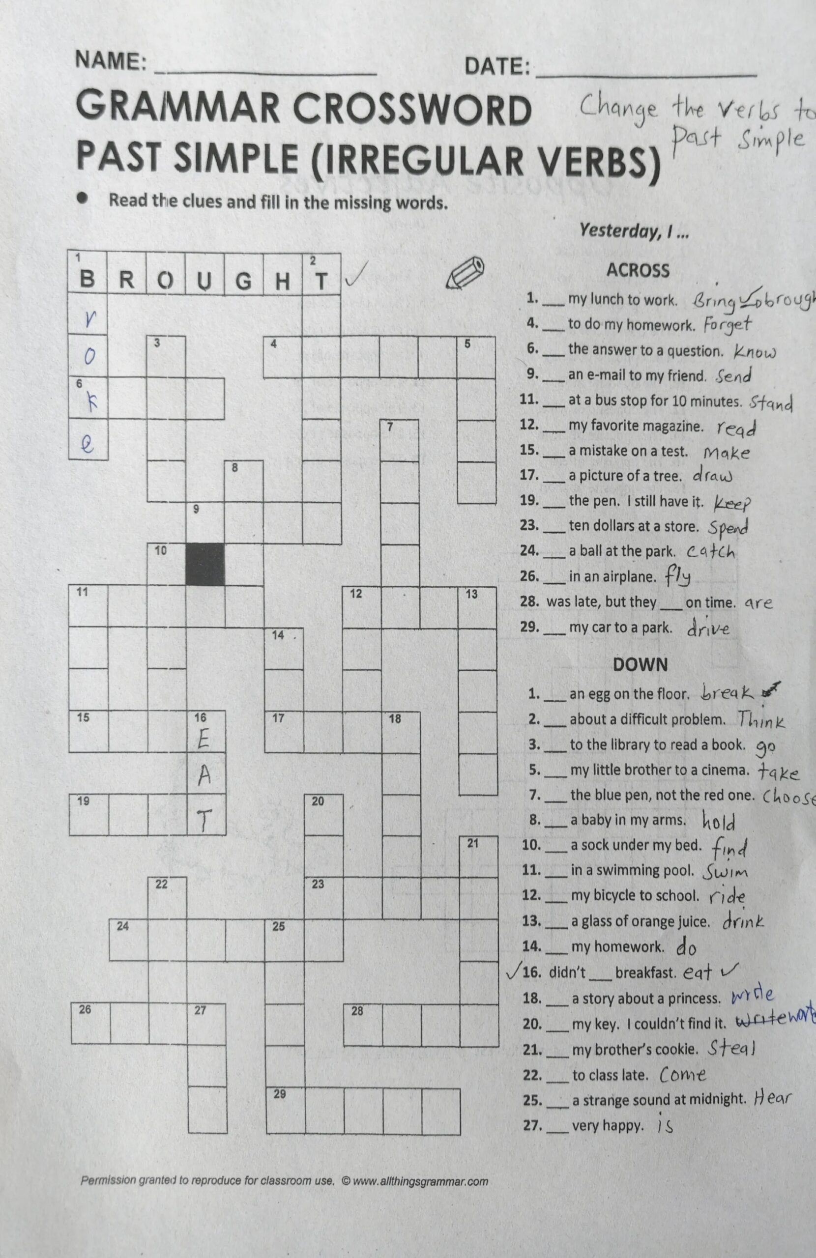 analyze grammatically crossword clue