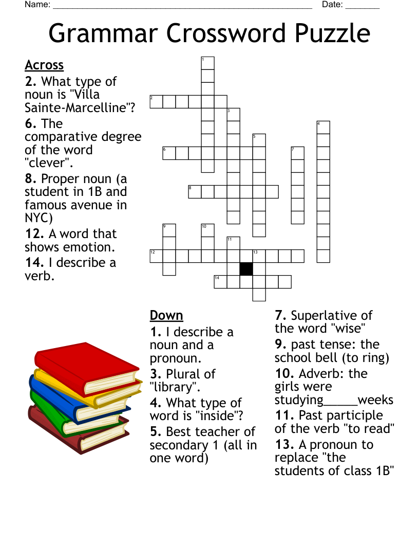 crossword puzzle with clues and answers