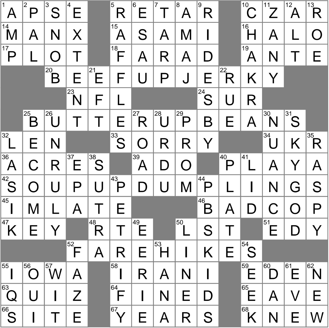 Hard hit Baseball Crossword Clue Archives LAXCrossword