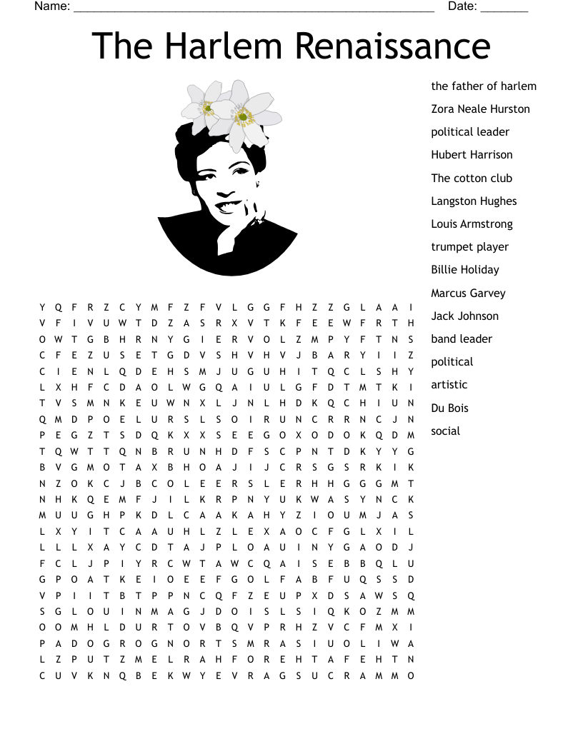 Harlem Renaissance Crossword WordMint