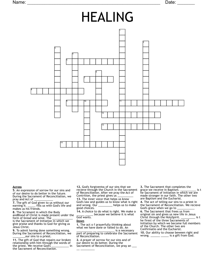 HEALING Crossword WordMint