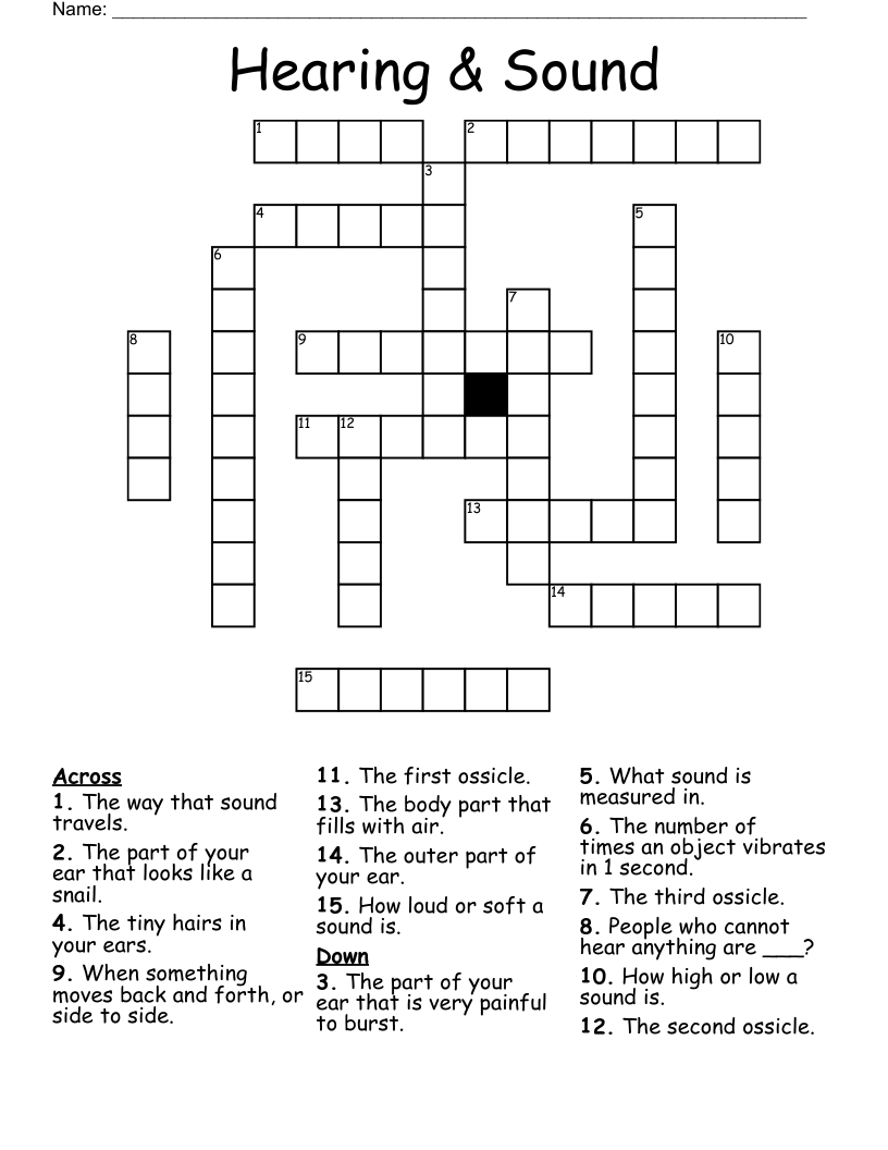 Hearing Sound Crossword WordMint