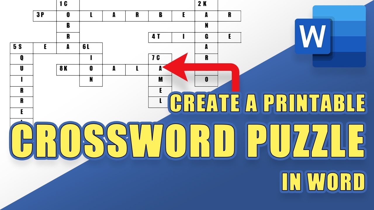 HOW TO Create Your Own Printable CROSSWORD PUZZLE In Microsoft Word YouTube