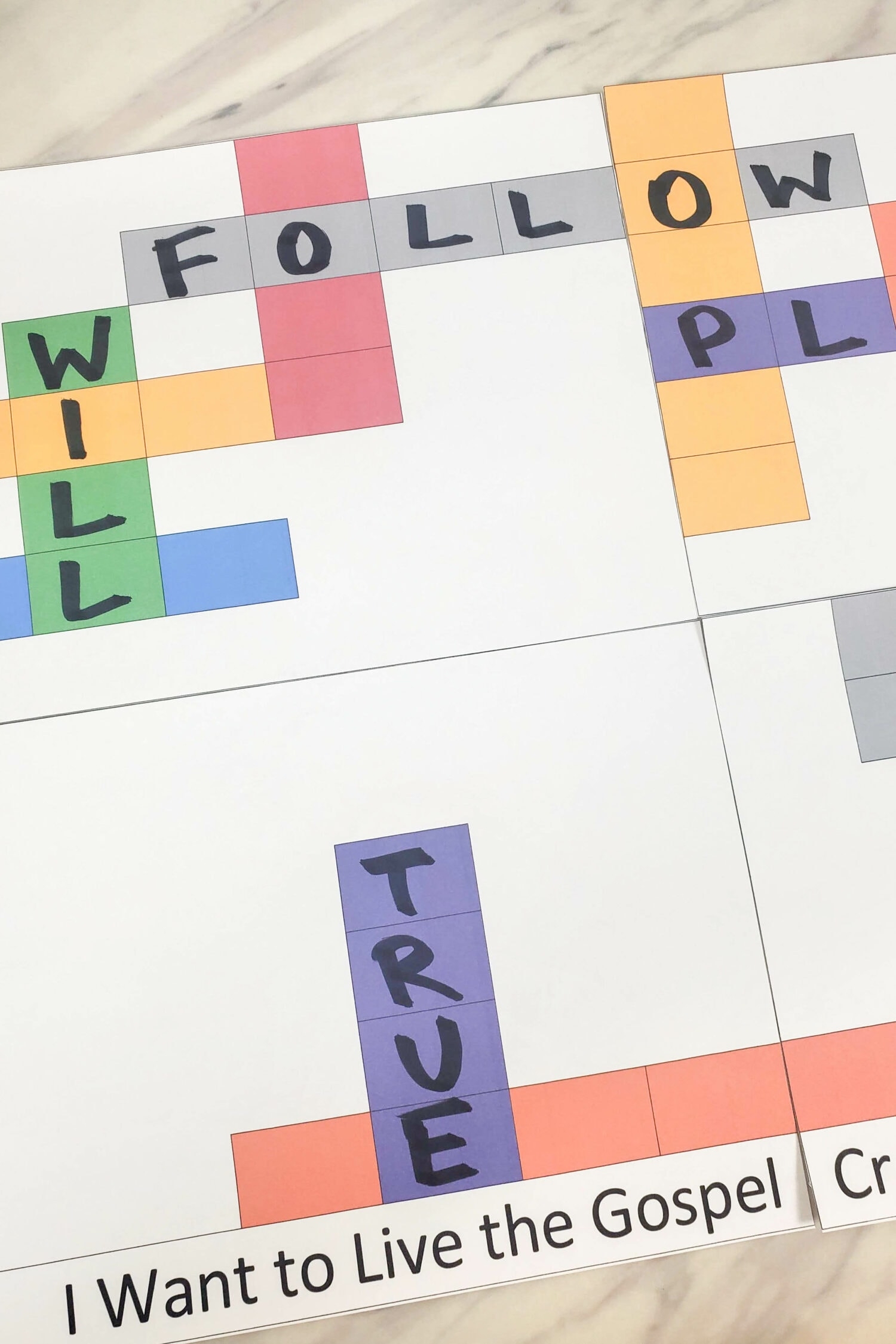 words to live by crossword