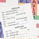 I Want To Live The Gospel Crossword Puzzle Primary Singing