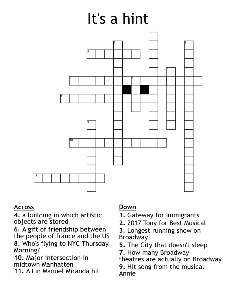 It s A Hint Crossword WordMint
