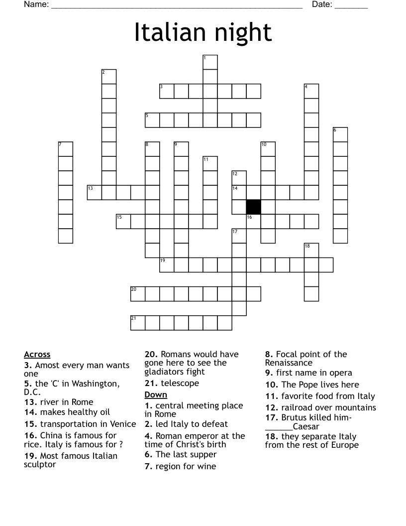 italian wine region crossword