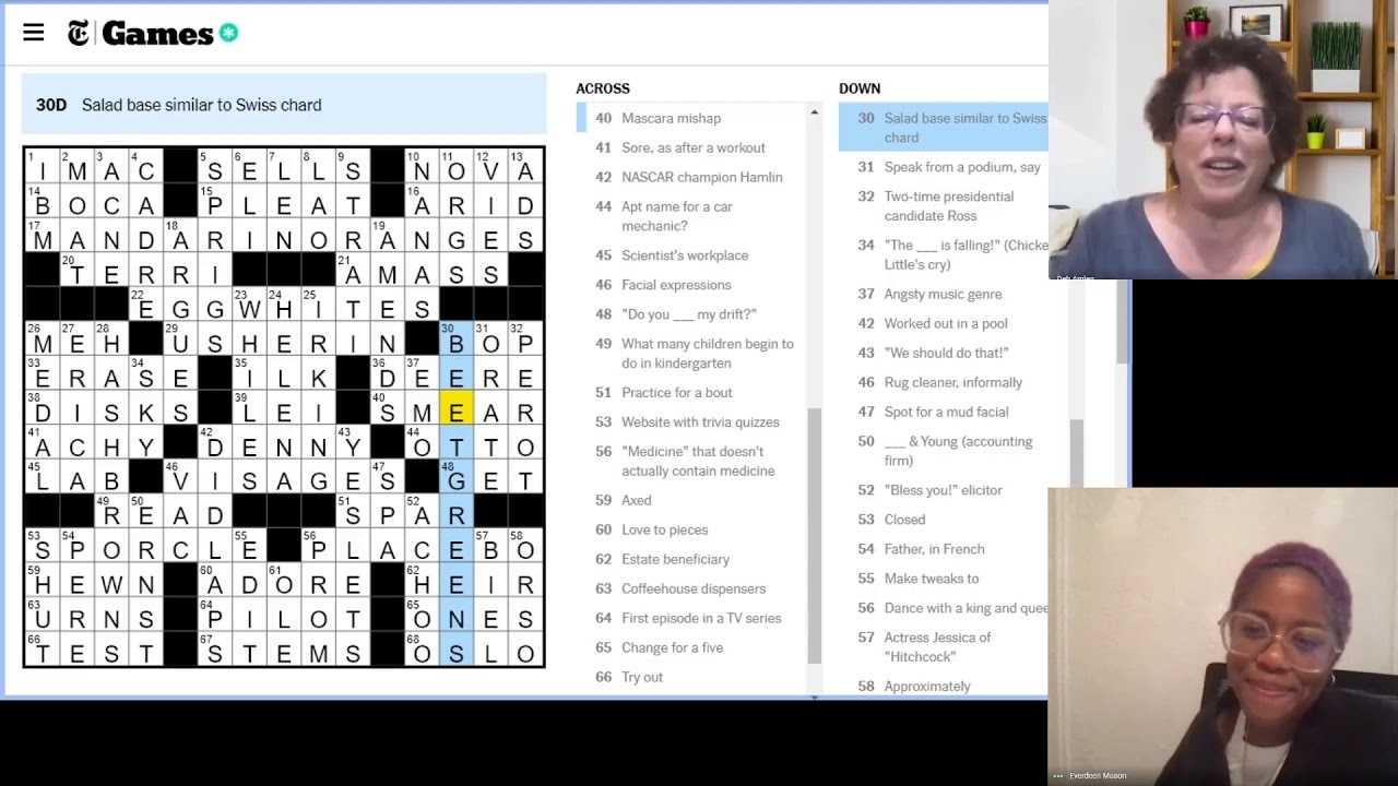 Join Deb Amlen And Everdeen Mason As They Solve Zhouqin Burnikel s Monday Puzzle YouTube