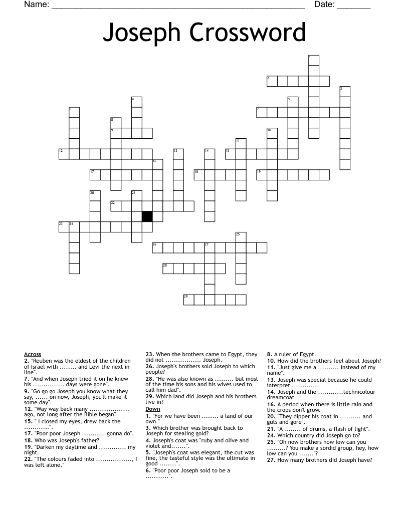 Joseph Crossword WordMint