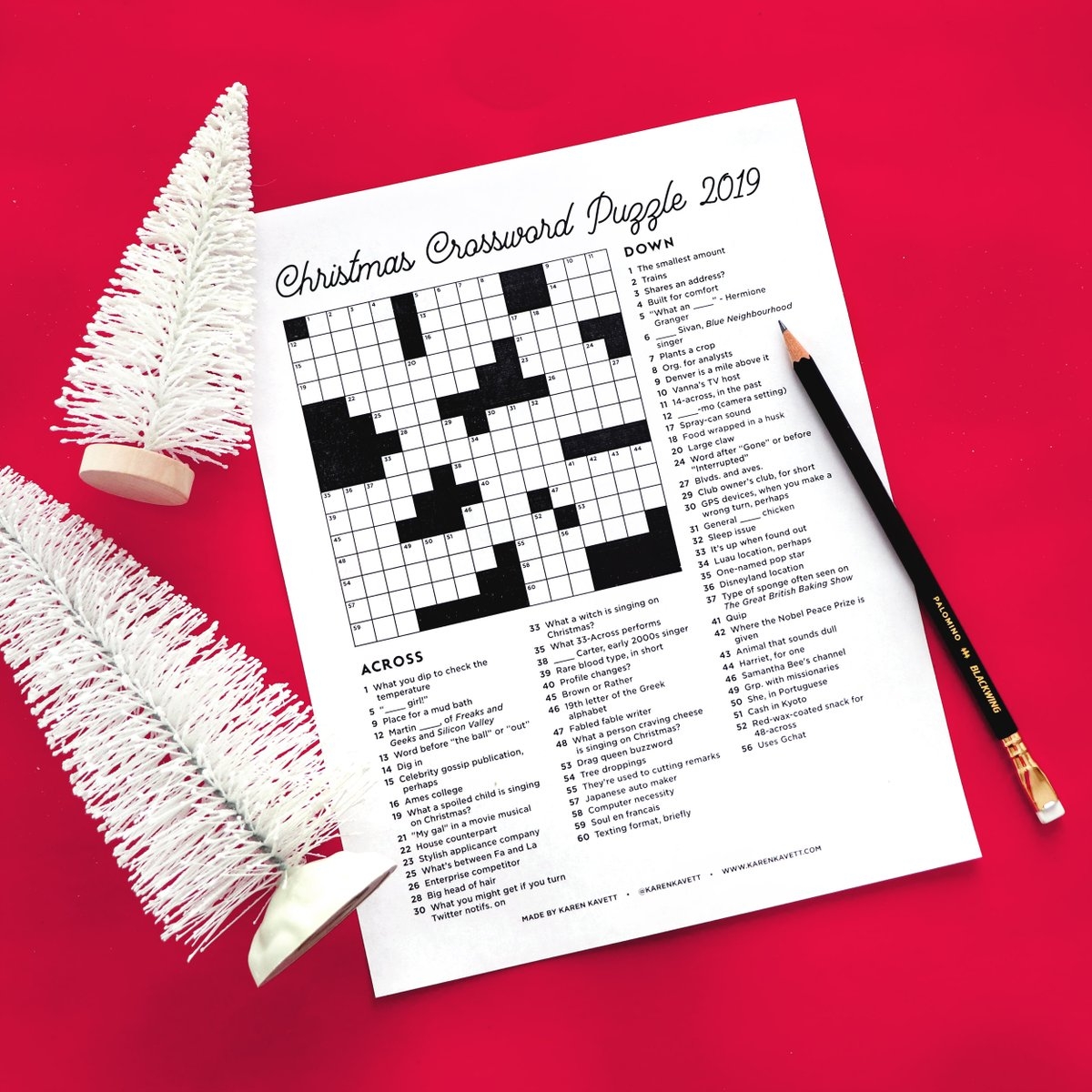 Karen Kavett X My Annual Christmas Crossword Puzzle Is Up My Mom And Sister Say This One Is Harder Than Previous Years So Good Luck If You Attempt It https t co CRVeBvTyDm Https t co Oxw9Qwd2Xg 