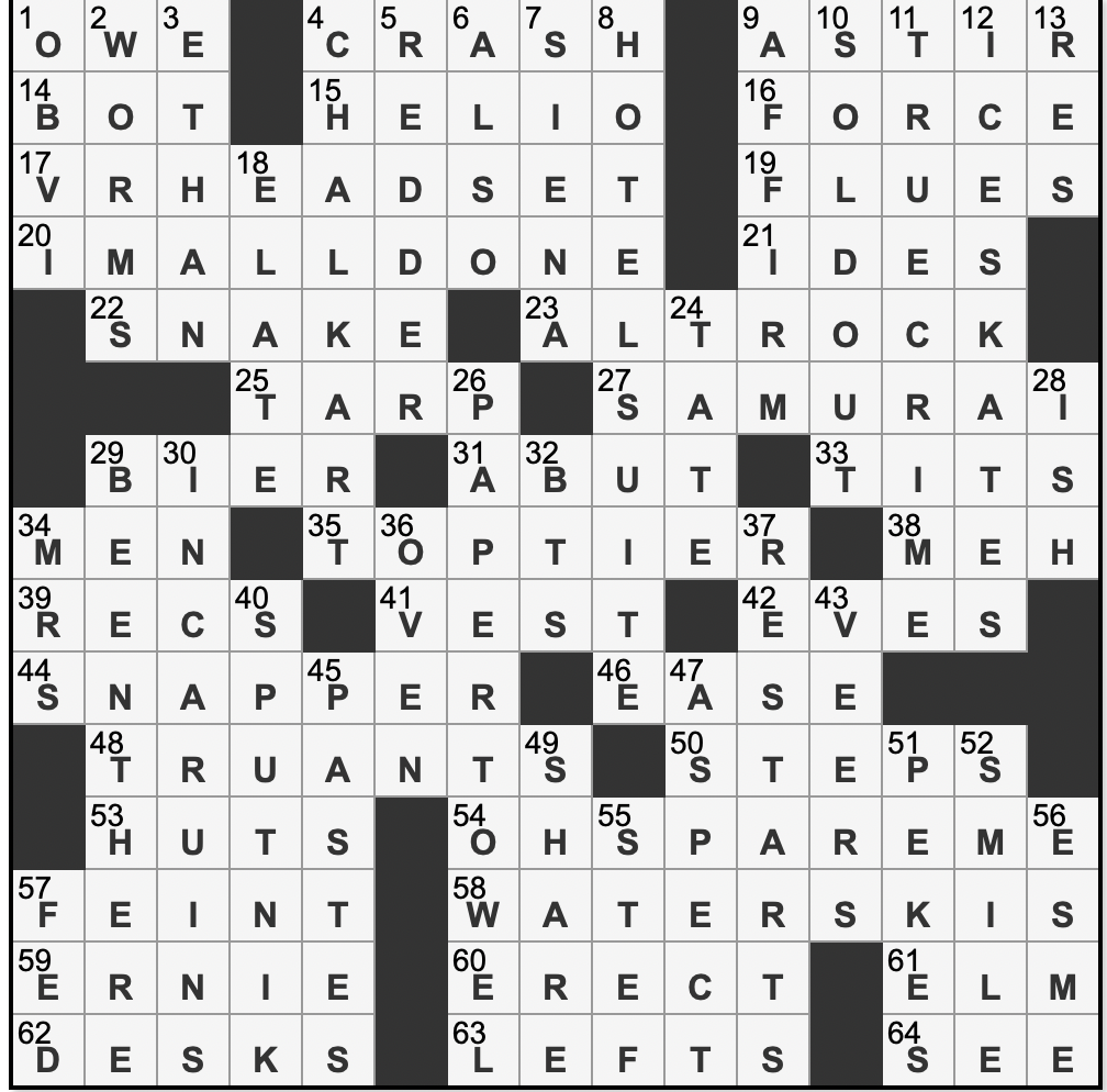 L A Times Crossword Corner Saturday January 4 2025 Rafael Musa