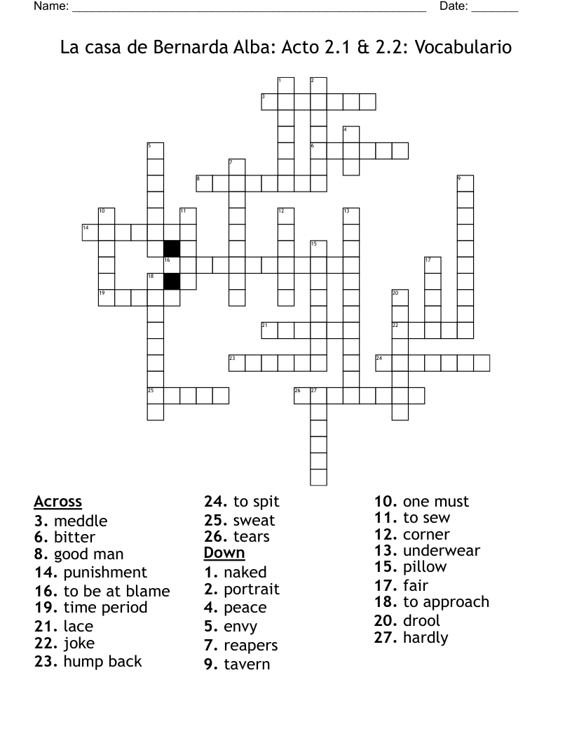 la crossword puzzle corner