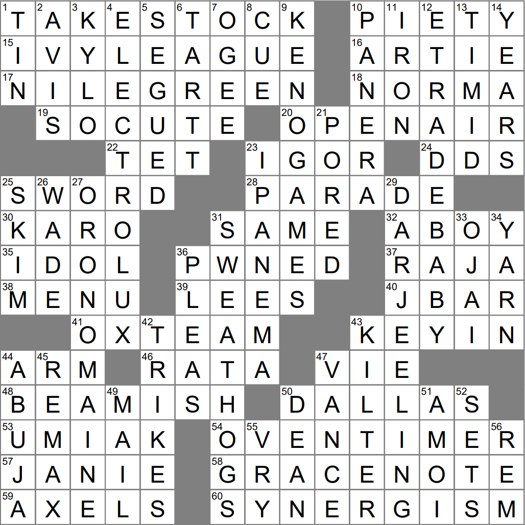 LA Times Crossword 11 Nov 23 Saturday LAXCrossword