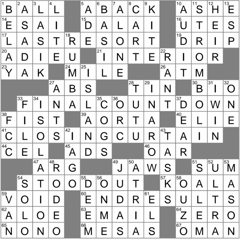 LA Times Crossword 12 Dec 23 Tuesday LAXCrossword