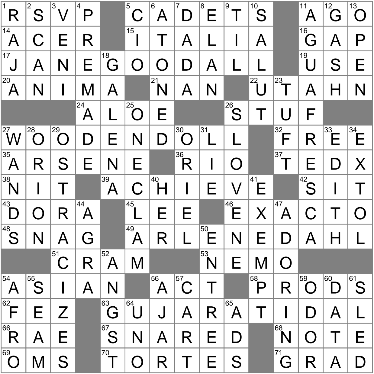 september artist crossword clue