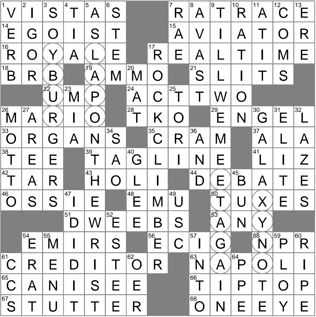 singer amos crossword clue