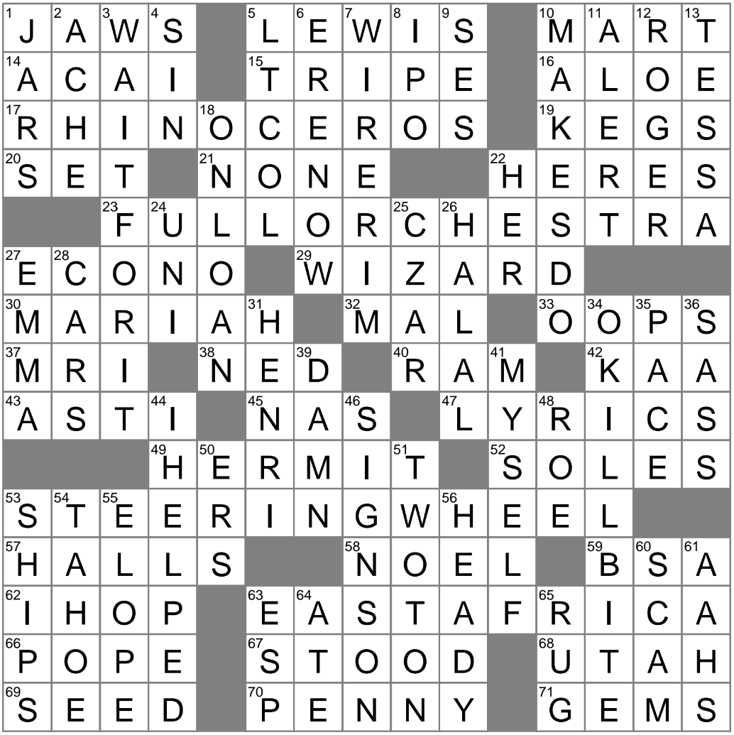 LA Times Crossword 17 Apr 25 Thursday LAXCrossword