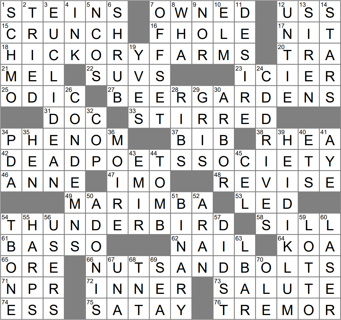 LA Times Crossword 22 Nov 22 Tuesday LAXCrossword