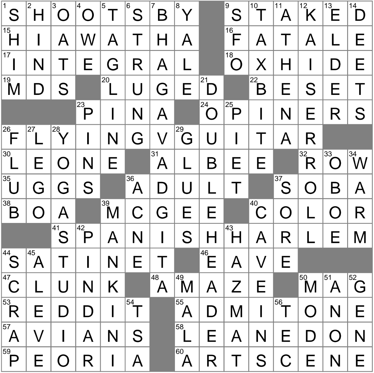 LA Times Crossword 25 Mar 23 Saturday LAXCrossword