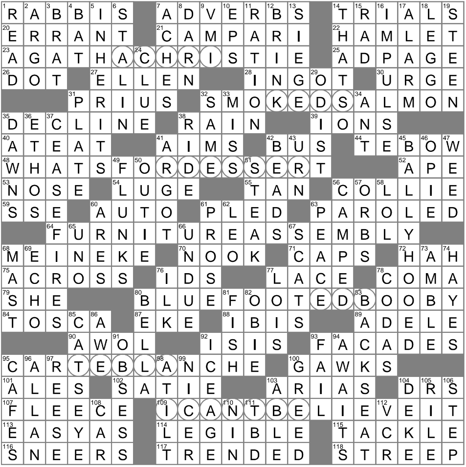 today's crossword puzzle la times