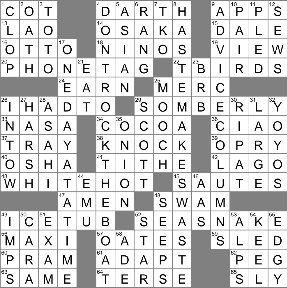 LA Times Crossword 27 May 25 Tuesday LAXCrossword