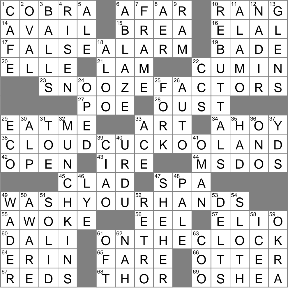 LA Times Crossword 29 Jul 24 Monday LAXCrossword