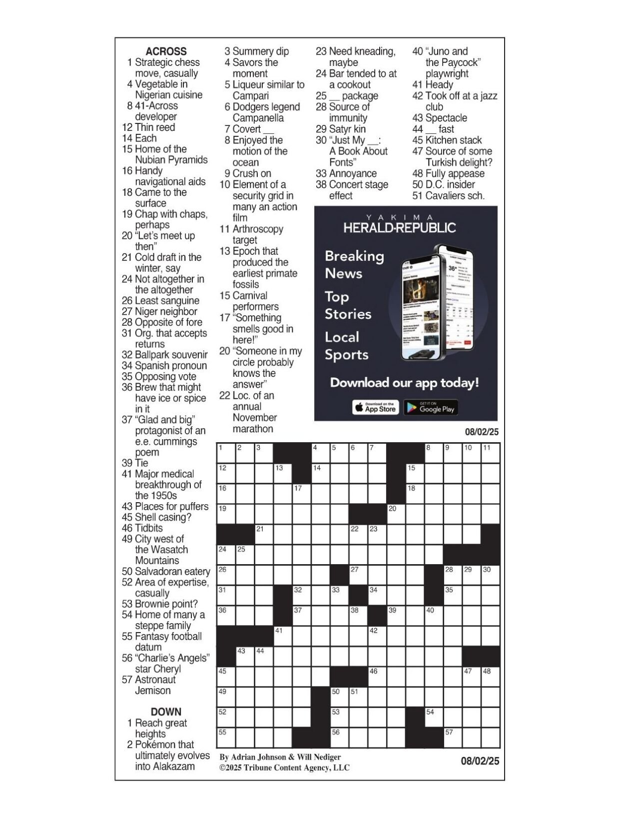 LA Times Crossword Aug 2 2025 Crosswords Yakimaherald