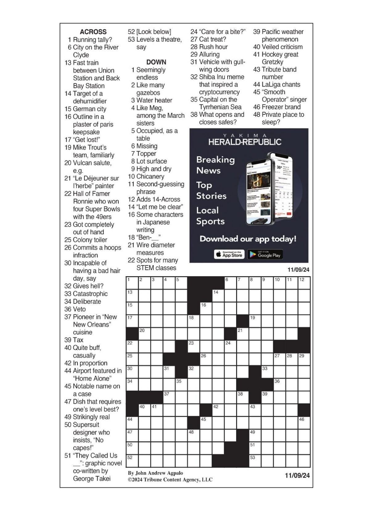 LA Times Crossword Nov 9 2024 Crosswords Yakimaherald