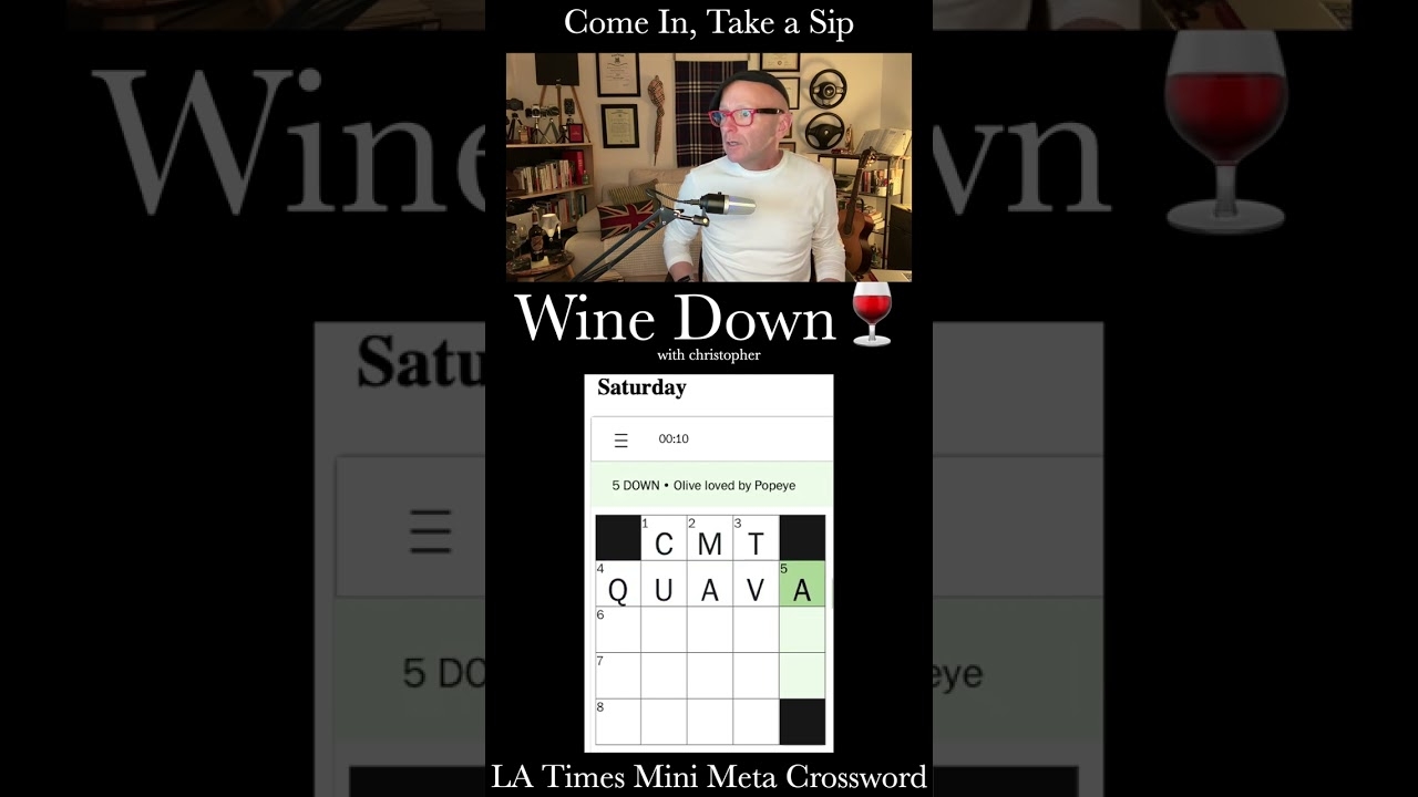LA Times Saturday Mini Meta Crossword Come In Take A Sip Wine Down Anyway shorts YouTube