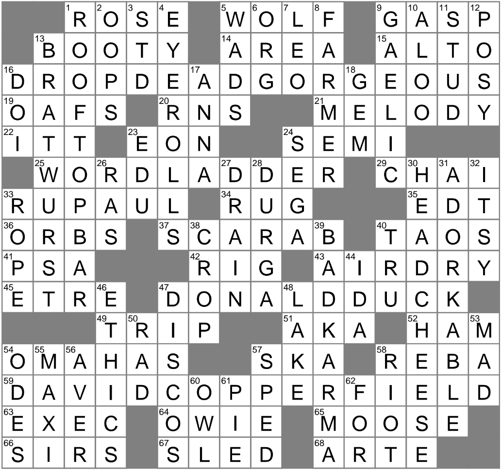 LAXCrossword Answers To The Los Angeles Times Crossword